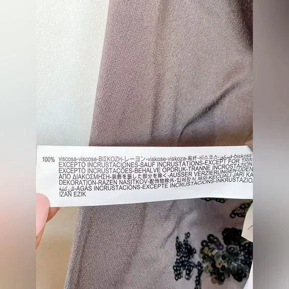 ⛔️ PENDING SALE⛔️ZARA SEQUIN EMBROIDERED WRAPBLOUSE MINK 2731/281/191/021 - Picture 8 of 12